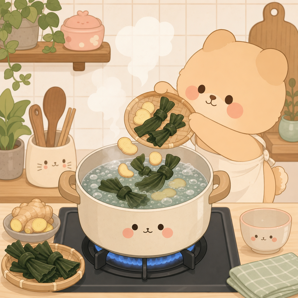 煮薑絲海帶結